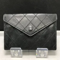 CHANEL　シャネル　二つ折り財布　ビコローレ　ラムスキン　ココマーク　ダブルステッチ　ブラック　2489のサムネイル