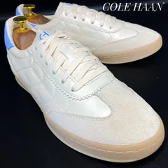 【ほぼ未使用】COLE HAAN コールハーン グランドプロ レザースニーカー ホワイト×ブルー 25.5cm　革靴 スニーカー ストリート カジュアル 本革 本皮 レディースのサムネイル