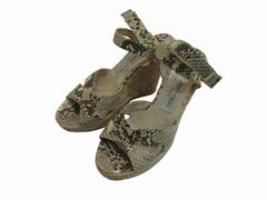 JIMMY CHOO パイソン柄 ウェッジソール サンダル - メルカリ