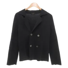 アマカ AMACA コレクション Collection ニットジャケット 40 黒 ブラック ダブルブレスト テーラードカラー 長袖 /NUのサムネイル