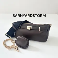 BARNYARDSTORM バンヤードストーム 2way レザー ショルダーバッグ ブラウン 茶色 テープショルダー チェーンショルダー ポーチ付き 本革 定価17,600円 美品 6JL016のサムネイル