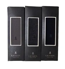 LANVIN COLLECTION ランバン コレクション 靴下 3足セット 未使用品 25-26cm ブラック ネイビー メンズ ソックス  服飾小物 紳士用 紳士靴下 ビジネスソックス ワンポイント刺繍  紺 のサムネイル