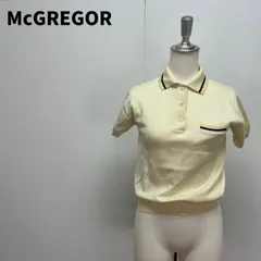 McGREGOR ニットポロシャツ  クリーム 黄色 レディース ヴィンテージ レトロ【m229】のサムネイル