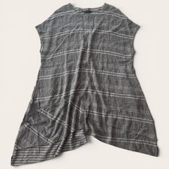 ユリウス 20AW シルク混 変形 ポンチョ チェック トップス 3 美品