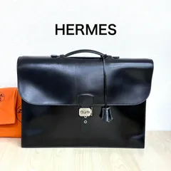 【エルメス HERMES】G刻印！ボックスカーフ サックアデペッシュ40 ビジネスバッグ 鍵付き ブラック ⭐︎のサムネイル