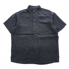 ARMANI COLLEZIONI☆リネン100%半袖シャツ パイピング 黒 M - メルカリ