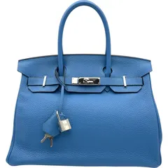 エルメス HERMES バーキン30 □R刻 ブルーパラダイス SV金具 トゴ