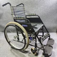 中古】カワムラサイクル 自走用車椅子 KL-40 チェック柄 22インチ 