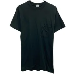 90s USA製 FRUIT OF THE LOOM 半袖 無地 ポケットTシャツ M ブラック フルーツオブザルーム 90年代 プレーン ポケT ポケットT a807-5227のサムネイル