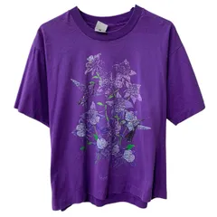 80s メキシコ製 FRUIT OF THE LOOM 半袖 プリントTシャツ L パープル フルーツオブザルーム 80年代 カットソー 夏物 a807-5304のサムネイル