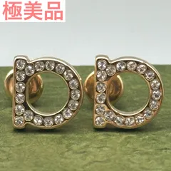 FERRAGAMO ガンチーニ クリスタル ゴールド ピアス 7-5-83のサムネイル