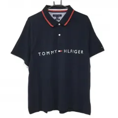 【美品】トミーヒルフィガー 半袖ポロシャツ ネイビー×白×レッド  メンズ XXL  ゴルフウェア 大きいサイズ Tommy Hilfiger Golfのサムネイル