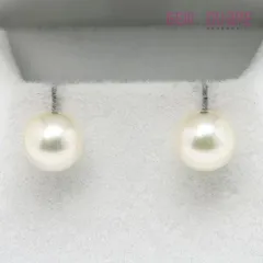 Pt850 アコヤ真珠 パール イヤリング 7.8mm 2.9g ラウンド テリヨイ 穴アリ 中古のサムネイル