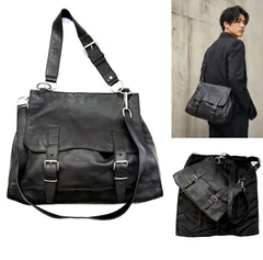 名作　レア　極美品　YVES SAINT LAURENT　イブサンローラン YSL　トムフォード期　リブゴーシュ　TOMFORD　Y2K　モンマルトル　メッセンジャー　ショルダーバッグ　レザー　ブラック　メンズ　男女　モード　オールド ヴィンテージ　希少のサムネイル