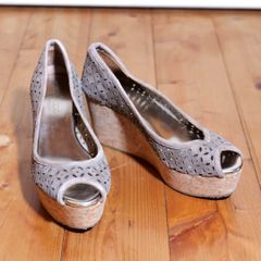JIMMY CHOO パンプス オープントゥ コルクウェッジソール 22.5 ~ 23