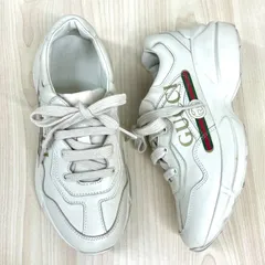 【グッチ GUCCI】キッズ ロゴスニーカー レザースニーカー 19.9cm EUR31 ベージュのサムネイル
