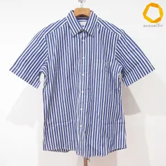 #snc エルメネジルドゼニア Ermenegildo Zegna 半袖シャツ 青 白 ストライプ メンズ [1012545]のサムネイル