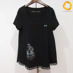 #snc シェリーラファム Cherir la femme カットソー M 黒 半袖 柄 レース 日本製 レディース [1013589]のサムネイル