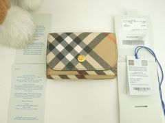 バーバリー コンパクトウォレット チェック PVC/レザー 2折財布