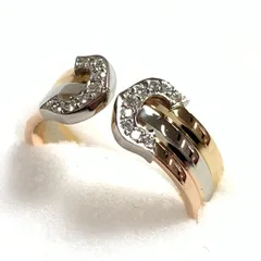 B カルティエ Cartier ドゥーブルC C2 リング 約11号 ＃52号 スリーカラー  18金 K18YG WG PG 新品磨き済みのサムネイル