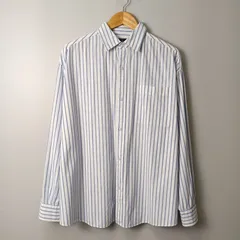 ビーノ Beno ストライプ長袖シャツ【L】ブルー／青のサムネイル