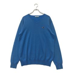 中古 メンズ ラフ＆スウェル rough&swell セーター XL 水色 ライトブルー Vネック カシミヤニット素材