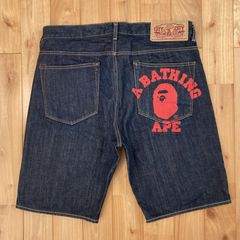 A BATHING APE デニムショートパンツ - メルカリ