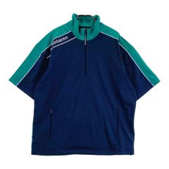 サイズ：S J.LINDEBERG ジェイリンドバーグ ハーフジップ 半袖プルオーバー ネイビー系 [240101724551] ゴルフウェア メンズ ストスト