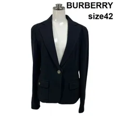 ◇ バーバリー BURBERRY ジャケット 長袖 ノッチドラペル Vネック ワンボタン  ネイビー 42 M 9号 レディース S6H346のサムネイル