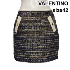 ◆ ヴァレンティノ VALENTINO ツイードミニスカート Aライン ロックスタッズ ラメ 金色 マルチカラー 綿混 42 L 11号 レディース S6H349のサムネイル