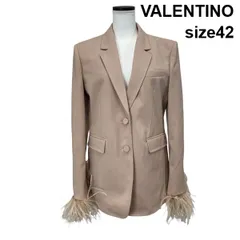 ◆ ヴァレンティノ VALENTINO ジャケット 長袖 Vネック シングルブレスト フェザー取り外し可 ウール 42 M 9号 レディース S6H348のサムネイル