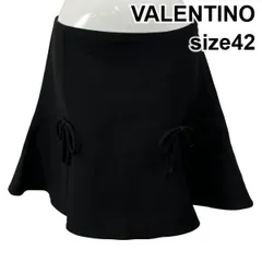◆ ヴァレンティノ VALENTINO スカート ミニ丈 フレア リボン 黒 ウール混 42 XL 11号 レディース S6H372のサムネイル