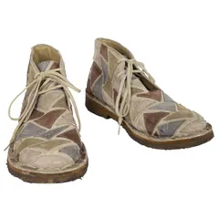 コムデギャルソン オムプリュスCOMME des GARCONS HOMME PLUS スウェードパッチワークチャッカブーツ 茶グレー マルチ25.5のサムネイル