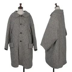 コムコム コムデギャルソンCOMME des GARCONS 裏キルティング中綿ツイードコート 黒白Sのサムネイル