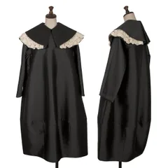 コムコム コムデギャルソンCOMME des GARCONS ウールポリフラワーレースカラーワンピース 黒生成りXSのサムネイル