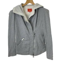 【中古】　Vivienne Westwood　ジップアップスウェット　ライダースカラー　裏毛　無地　日本製　古着　/2496のサムネイル