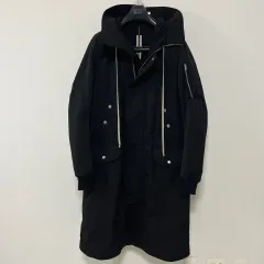 リックオウエンス 17FW DRKSHDW フーディー ロング パーカ ブラックのサムネイル