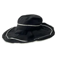 Borsalino(ボルサリーノ) ハット - 黒×白 コットン、リネンのサムネイル
