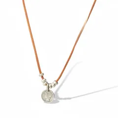 g7 LARRY SMITH ラリースミス トップコイン レザーネックレス LIBERTY PENDANT アクセサリーt18rのサムネイル