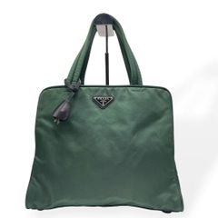 PRADA ナイロントートバッグ オリーブグリーン 三角ロゴ - メルカリ