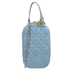 ディオール レディディオール フォンホルダー カナージュ ショルダーバッグ レザー S0872ONMJ  ブルー レディース  Dior  中古 ディオールのサムネイル