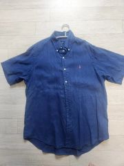 POLO RALPH LAUREN ラルフローレン リネンシャツ ネイビー L - メルカリ