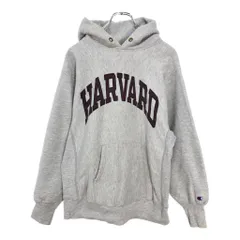 90年代 USA製 Champion チャンピオン HARVARD ハーバード REVERSE WEAVE リバースウィーブ パーカー グレー(メンズ L)中古 古着 V6123のサムネイル