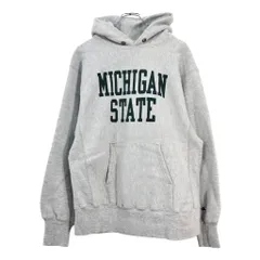 80年代 USA製 Champion チャンピオン MICHIGAN ミシガン REVERSE WEAVE リバースウィーブ パーカー グレー(メンズ L)中古 古着 V6145のサムネイル