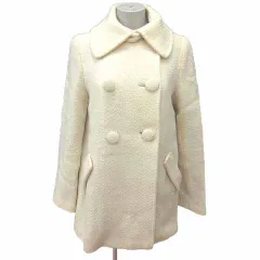マリークワント MARY QUANT LONDON ステンカラーコート 総裏地 ウール 38 M アイボリー 白 ホワイト /YKのサムネイル