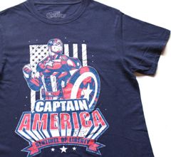 MARVEL 마블 AVENGERS 어벤져스 CAPTAIN AMERICA 캡틴 아메리카 코튼 T셔츠 감색 SSTS68 아메코미 코믹