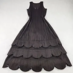 PLEATS PLEASE ロングワンピース プリーツプリーズ ISSEY MIYAKE ノースリーブ フリル マキシ丈 XL 2XL相当のサムネイル