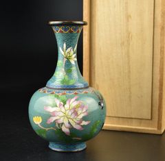 景泰藍 七宝焼 中国美術 骨董品 ヴィンテージ アンティーク 花瓶2本