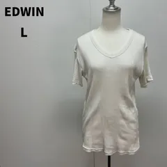 EDWIN リブTシャツ L ホワイト 白 レディース シンプル 春夏【m240】のサムネイル