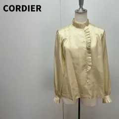 CORDIER ラッフルブラウス クリーム 黄色 レディース ヴィンテージ フェミニン【m241】のサムネイル